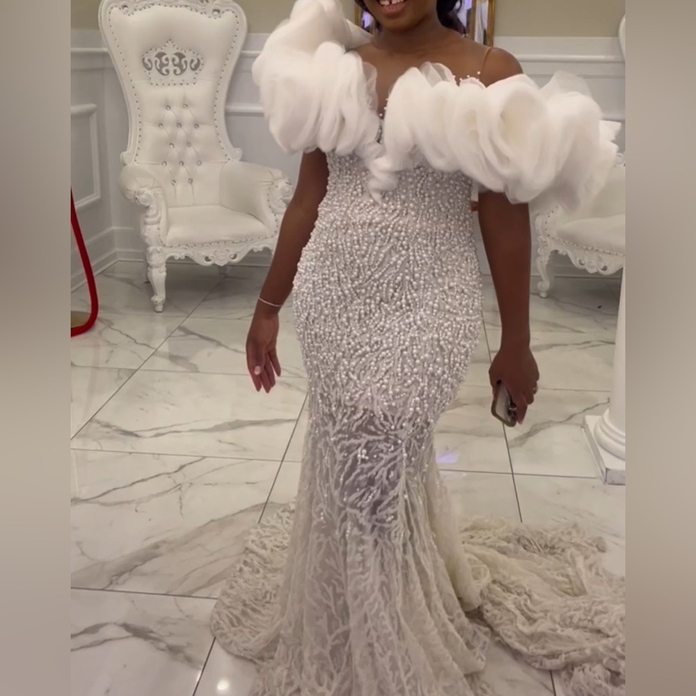 Valdrin sahiti beaded gown